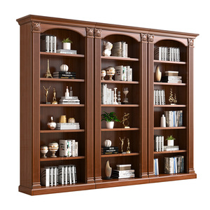 Estantería de madera maciza americana, combinación gratuita, estantería sin fin, estante de almacenamiento para sala de estar, suelo, estudio, estantería, exhibición - Product Image 4