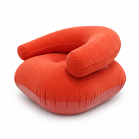 Fauteuil gonflable en forme de U avec accoudoirs, canapé paresseux en PVC floqué épaissi pour salon