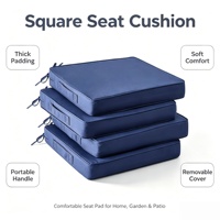Coussin de sol carré portable, coussin de chaise rembourré épais avec housse amovible à fermeture éclair, coussin confortable pour une utilisation en intérieur et en extérieur