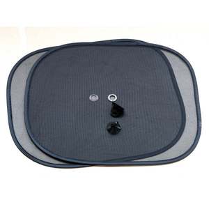 44*36CM Black Nylon <b>Car</b> <b>Sunshade</b> Anti-Ultraviolet Front Windshield Side Block with Suction Cup Gauze Cloth Shield 44*36CM Black - Product Image 1