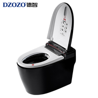 Toilette intelligente monobloc avec télécommande, siège chauffant et séchage à l'air, écran LED, veilleuse douce, cuvette allongée