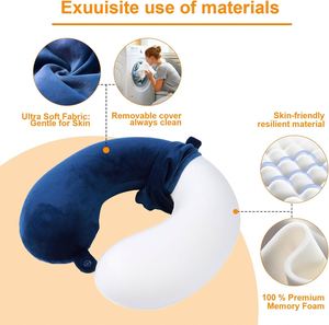 Almohada de Viaje para el Cuello en Forma de U Multicolor, Almohada de Viaje Personalizada de Espuma Viscoelástica para Avión - Product Image 4