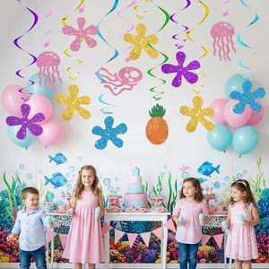 Decoraciones Colgantes en Espiral de Dibujos Animados Amarillos, <span class=keywords><strong>Flores</strong></span> de Medusa, Pancarta <span class=keywords><strong>para</strong></span> Fiesta con Temática Oceánica, Artículos <span class=keywords><strong>para</strong></span> Baby Shower y <span class=keywords><strong>Cumpleaños</strong></span> - Product Image 6