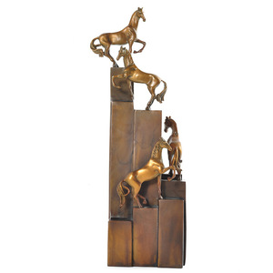 Brass Horse Figurine Set Multi Piece Copper Office <b>Desk</b> Decor For Home Hotel Gift - Product Image 5
