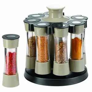 Jarra de tempero para garrafas, suporte de cozinha para condimentos e pepper, recipiente giratório com 8 unidades, ideal para cozinha