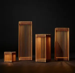 Sassanid OEM atemporal diseño japonés Interior Exterior Patio de bajo consumo <span class=keywords><strong>Porto</strong></span> Teak Solar Lantern Collection Dimmer - Product Image 3