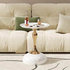 Mesas de Centro Móviles Pequeñas, Redondas, de Metal Retro, Estilo Nórdico, Portátiles, Modernas y de Lujo para Sala de Estar, Mesa Auxiliar de Dormitorio - Product Image 5