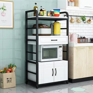 Durable Using Kitchen storage rack metal microwave oven shelf rack kitchen utensil storage rack cabinet