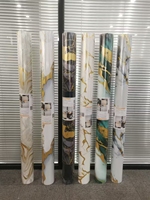 2025 Auto-adhésif Décollable et Collable Imperméable Marbre Noir Mousse XPE Faux Feuille de Marbre PVC Autocollant Mural en Rouleau