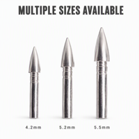 Pointes de flèches en acier inoxydable personnalisées HT 4,2 mm pour arc composé, pointes de flèches intégrées pour la chasse et le tir