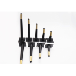 Metal Furniture Legs Cone Shape <b>Black</b> Gold Finish Cabinet <b>Sofa</b> <b>Table</b> Support Hardware - Product Image 5