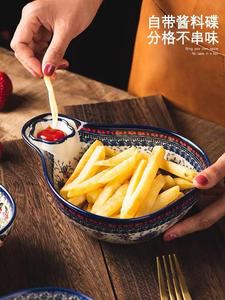 2025 superventas 2 diseños creativos vajilla de cerámica pulida plato dividido plato de bola de masa hervida desayuno ensalada frutero - Product Image 4