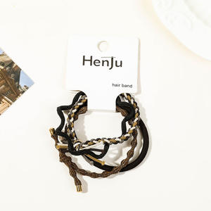 Ensemble de 4 élastiques à cheveux coréens durables pour femmes – Attaches élastiques pour queue de cheval – Accessoires capillaires - Product Image 5