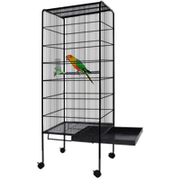 Cage à oiseaux Volière, cage à perroquet, cage à oiseaux en fer forgé debout avec plateau inférieur