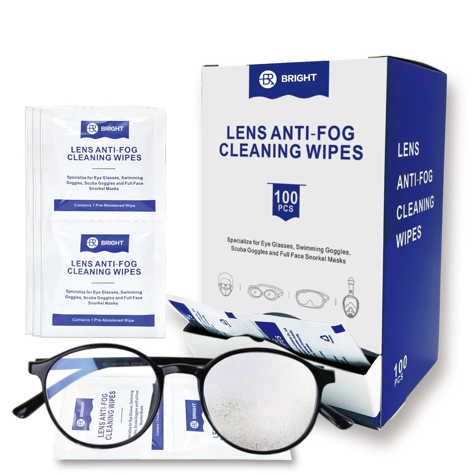 BR New Anti Fog Lens Glasses Cleaner Wipes Computer Screen Spectacle Cleaning Wipes High Wet Strength Paper for Screen Protector