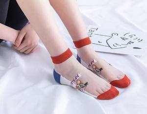 Meias Curtas de Verão Fashion, Fofas, Transparentes, Respiráveis e Finas, Estilo Soquete Invisível com Estampa de Gato para Mulheres - Product Image 3