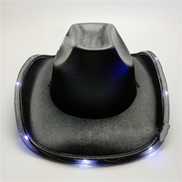 Ul4200un nuovo cappello da Cowboy con LED in molti colori materiale di paillettes per adulti bambini di nuovo le feste di diploma della scuola altre esibizioni arrivano