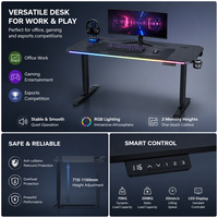 Bureau d'ordinateur extensible en aluminium AOR avec réglage électrique de la mémoire, design ergonomique, idéal pour les compétitions e-sportives, intelligent et monoplace