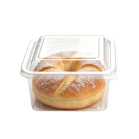 Emballages personnalisés jetables, recyclables, transparents, en plastique PET pour biscuits, gâteaux, pain, salades, tiramisu, emballages alimentaires avec couvercles