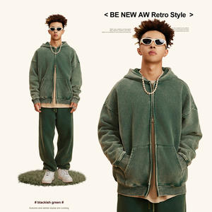 Sudaderas con capucha personalizadas DTG Streetwear con cremallera, efecto desgastado por el sol, unisex, 100% algodón, de alto gramaje 400 g/m², lavado ácido vintage, bordado 3D - Product Image 2