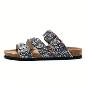 Pantofole con tacco piatto Casual <span class=keywords><strong>suola</strong></span> in <span class=keywords><strong>sughero</strong></span> scarpe da spiaggia da <span class=keywords><strong>donna</strong></span> <span class=keywords><strong>sandali</strong></span> a punta aperta a doppio bottone - Product Image 5
