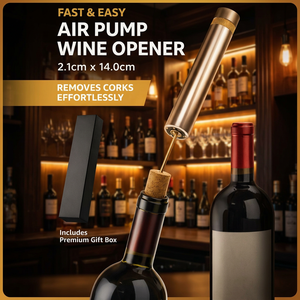 Fast Easy Air <b>Pump</b> <b>Wine</b> Opener 2.1cm x 14.0cm Removes Corks Effortlessly Includes Premium Gift Box - Product Image 1
