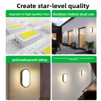 Lampe murale extérieure en aluminium IP65 étanche, LED haute efficacité 12 perles 3000K, faisceau à 360 degrés, Ra85, style vintage, couleur personnalisée
