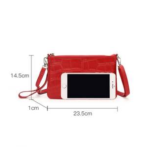 包超薄吊带顶级粒面皮革鳄鱼纹壁龛真皮女式 - Product Image 4