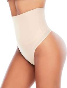 Culotte string sculptante taille haute sans couture pour <span class=keywords><strong>femme</strong></span>, effet ventre plat et rehaussement des hanches, grandes tailles, pour l'export. - Product Image 6