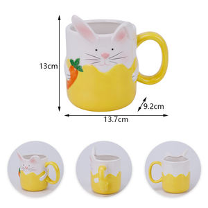 <span class=keywords><strong>Redeco</strong></span> Oem/Odm lindo Animal en forma de tazas de café de cerámica diseño de pollito tazas de cerámica de Pascua con conejito festivo primavera Drinkware - Product Image 6