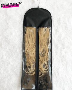 Sac de rangement et de transport extra long pour extensions de cheveux, perruques, postiches et queues de cheval, avec cintre, idéal pour le voyage - Product Image 6