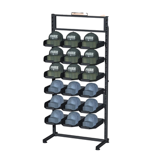 金属帽子店キャップラック小売ディスプレイ用モダンフリースタンディング - Product Image 1