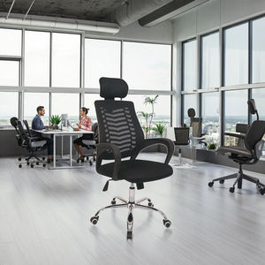 Современное офисное кресло руководителя с массажем, эргономичной сетчатой спинкой, мягкими подлокотниками, коричневое, для индивидуального использования - Product Image 4