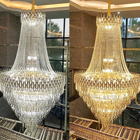 DUOMEIJU Lustre moderne de luxe pour hall d'hôtel, escalier, suspension en tube de cristal LED, doré, grand, long, personnalisé