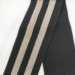 2022 nueva moda Material de nailon brillante plata oro negro banda elástica de rayas metálicas para prendas - Product Image 5