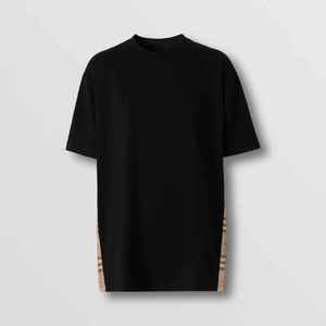 2026 Luxury Casual Fashion 100% Cotton Bur berry Vintage Check Design Oversize Short-Sleeved T-<b>Shirt</b> for Men - Product Image 2