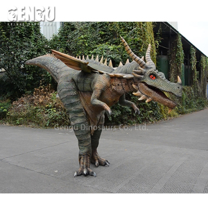 大人用ウェアラブル屋内アニマトロニクスドラゴンコスチューム、ショッピングモールや公共の場向けの金属製シミュレーション恐竜モデル - Product Image 1