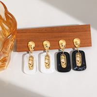 Boucles d'oreilles transfrontalières pour femmes en acier inoxydable, style luxe léger, haut de gamme, design de niche, style vacances, bijoux inaltérables
