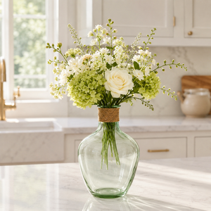 Jarrón de Vidrio Transparente Envuelto en Ratán, Florero Grande para Decoración de Mesa de Boda y Hogar, Proveedor Mayorista, Exportación - Product Image 2