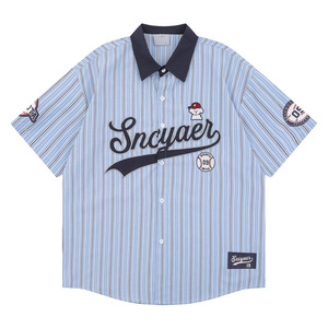 Camiseta de Béisbol de <span class=keywords><strong>Manga</strong></span> <span class=keywords><strong>Corta</strong></span> con Logo Bordado Retro, Estilo Casual y Holgado para Verano - Product Image 1