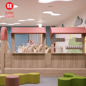 Mostrador de Recepción de MDF con Diseño de Dibujos Animados para Niños, con Iluminación LED, Pequeño Gabinete de Exhibición de Madera para Restaurante Personalizado - Product Image 5