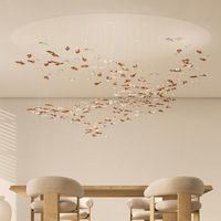 Luminaire suspendu pour escalier en acier inoxydable doré, réglable en hauteur, pour salon et salle à manger