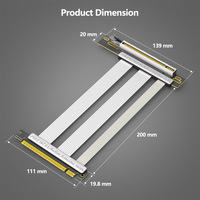 Câble Riser PCIE5.0 Haute Vitesse 16X avec Connecteur Mâle-Femelle à 180 Degrés, Câble Riser GPU X16 Flexible en Stock
