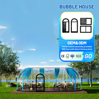 Dôme PC transparent pour maison bulle, tente de réception ronde à toit étoilé, hôtel modulaire à montage rapide