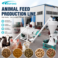 Ligne de production de granulés d'aliments pour animaux et volailles Mufeng 3t/H, projet clé en main, état neuf, usine de transformation d'aliments pour l'industrie
