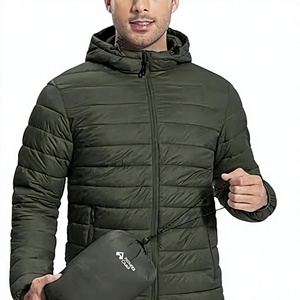 <b>Men's</b> Lightweight Packable Puffer Jacket Waterproof Winter Hood Jacket Custom Packable Quilted Puffer Jacket With Storage <b>Pouch</b> - Product Image 1