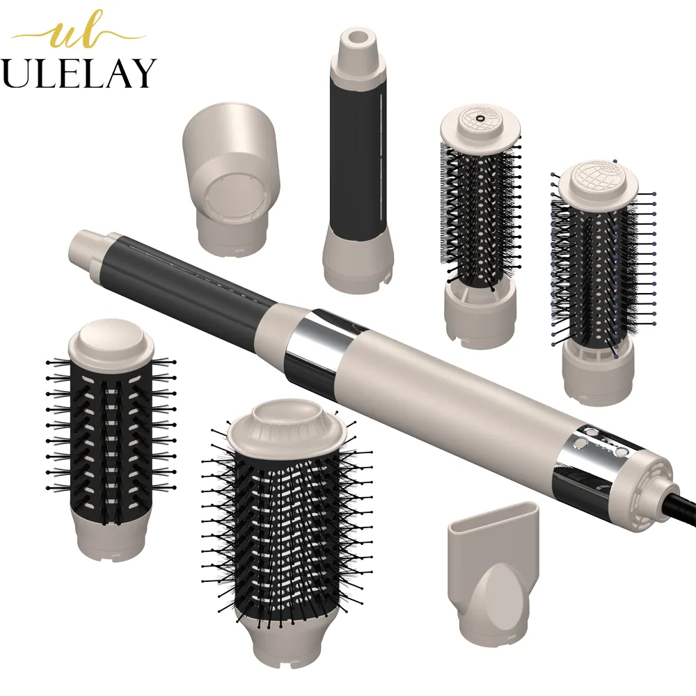 Ulelay Salon Automatic air wrap Hot air Hair Blow dryer brush set 5 in 1 straightener Comb Styler Curler Accessories Equipment