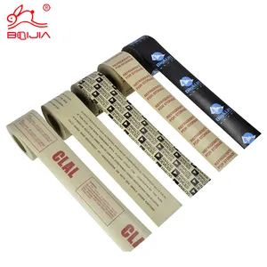 Custom Rubber Sealing Gummed Glue Packing Carton Brown branded packing gummed tape reinforced water activate Kraft Paper Tape