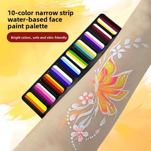 Palette de 10 couleurs intégrées pour maquillage enfant, peinture pour le visage à base de pigments hydrosolubles pour maquillage de scène - Product Image 1