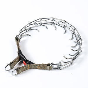 Ajustable de lujo Simple sólido ecológico transpirable Ultra-Plus plateado acero duradero perro mascota entrenamiento cromo Collar - Product Image 3